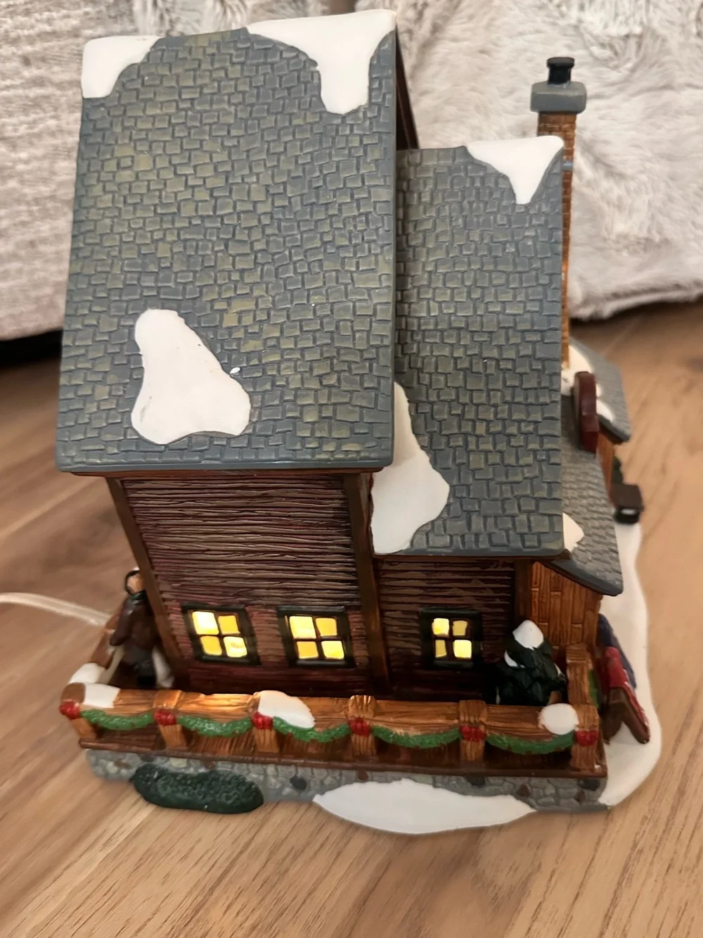 St. Nicholas Square Village Collection Ski Lodge Lighted Christmas Village